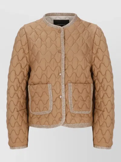 Fabiana Filippi Quilted Single-breasted Puffer Jacket In Brown