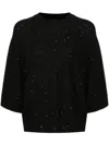 Fabiana Filippi Rib Trim Embellished Sweater In Black