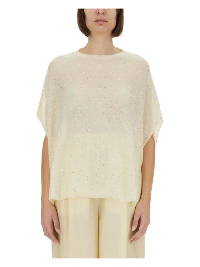 Fabiana Filippi Women's Sequined Wool Blend Cape In White