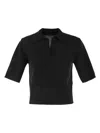 Fabiana Filippi Short-sleeved Polo Shirt With Sequins In Black