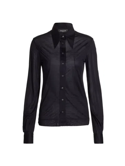 Fabiana Filippi Women's Silk Jersey Long-sleeve Shirt In Black
