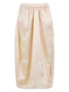 Fabiana Filippi Silk Midi Skirt Floral Pattern In Pink & Purple