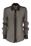 Fabiana Filippi Women's Silk Organza Shirt With Embroidery In Black