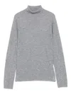 Fabiana Filippi Turtleneck Knit Sweater Sparkle Detail In Gray