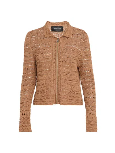 Fabiana Filippi Women's Textured Open Knit Jacket In Brown