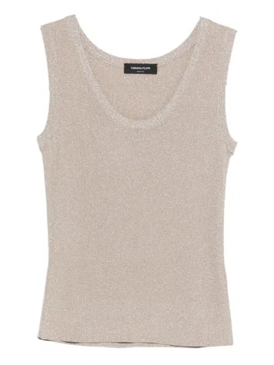 Fabiana Filippi Cotton Elastane T-shirt In Neutral