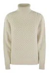 Fabiana Filippi Women's Turtleneck Jumper With Special Workmanship Sweater In White