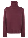 Fabiana Filippi Turtleneck Long Sweater In Pink & Purple