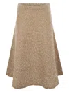 Fabiana Filippi Tweed Effect Flared Skirt In Beige