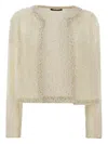 Fabiana Filippi Women's Tweed-effect Yarn Cardigan In Cream