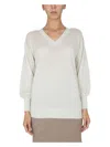 Fabiana Filippi V-neck Ribbed Knitwear Long Sleeves In White
