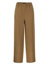 Fabiana Filippi Viscose And Linen Jogging Trousers In Cognac