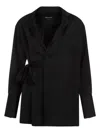 Fabiana Filippi Open-front Satin Blazer In Black
