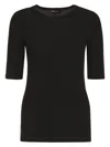 Fabiana Filippi Versatile Ribbed Jersey Top In Black