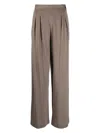 Fabiana Filippi Women's Wide Leg Wool Trousers In Brown