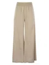 Fabiana Filippi Wide Viscose Jogging Trousers In Beige