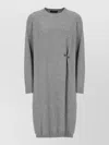 Fabiana Filippi Women's Wool Dress With Button And Metal Detail In Gray