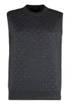 Fabiana Filippi Crystal-embellished Vest In Grey