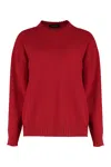 Fabiana Filippi Embellished Wool Cashmere Sweater In Burgundy