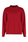 Fabiana Filippi Embellished Wool Cashmere Sweater In Burgundy