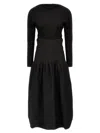 Fabiana Filippi Wool And Cotton Dress With Long Sleeves In Black