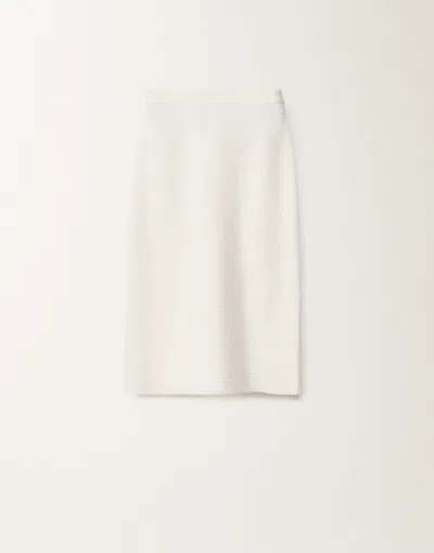 Fabiana Filippi Wool And Cotton Pencil Skirt In White