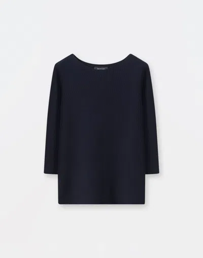 Fabiana Filippi Wool And Cotton Sweater In Midnight Blue