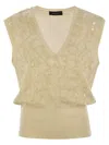 Fabiana Filippi Wool And Cotton Waistcoat With Sequins