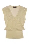 Fabiana Filippi Wool And Cotton Waistcoat With Sequins