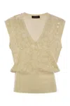 Fabiana Filippi Wool And Cotton Waistcoat With Sequins