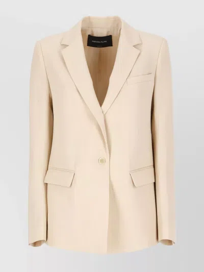 FABIANA FILIPPI WOOL AND LINEN BLAZER WITH FLAP POCKETS