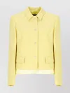 Fabiana Filippi Wool And Linen Jacket With Tulle Detail In Yellow