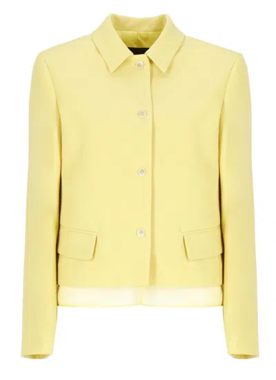 FABIANA FILIPPI FABIANA FILIPPI WOOL AND LINEN JACKET WITH TULLE HEM DETAIL