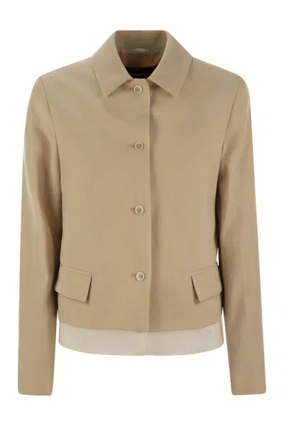 Fabiana Filippi Wool And Linen Mat Jacket In Beige