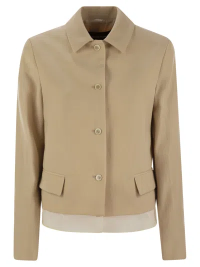 スーツ FABIANA FILIPPI Wool and linen mat jacket Wool and linen mat jacket, cedar for Women | Fabiana Filippi®