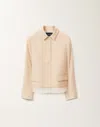 Fabiana Filippi Wool And Linen Mat Jacket In Brown
