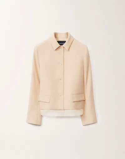 Fabiana Filippi Wool And Linen Mat Jacket In Brown