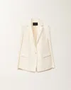 Fabiana Filippi Wool And Linen Mat Jacket In White