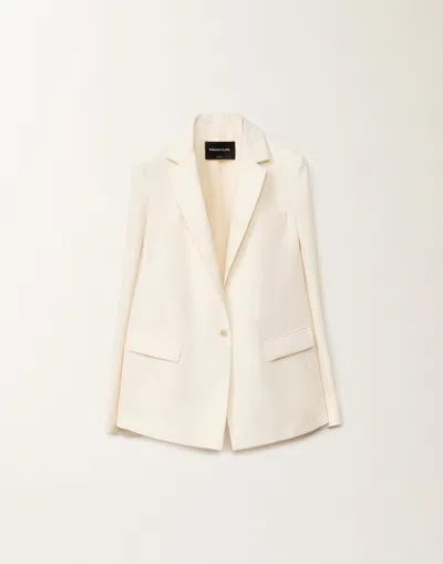 Fabiana Filippi Wool And Linen Mat Jacket In White