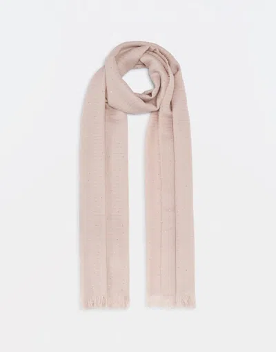 Fabiana Filippi Wool And Micro Sequin Scarf In Pink