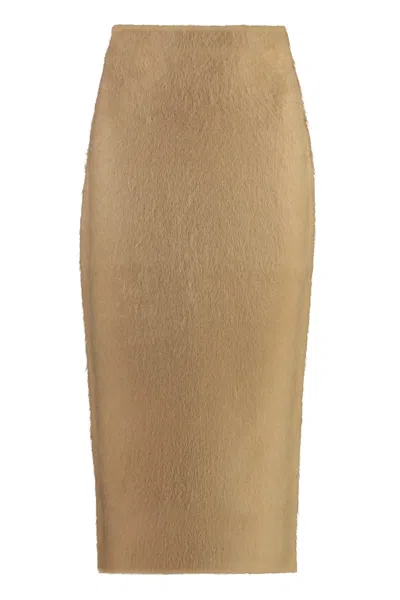 Fabiana Filippi Wool And Mohair Skirt In Brown