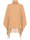 Fabiana Filippi Platinum Lucky Poncho In Brown