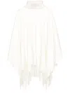 Fabiana Filippi Fringed High-neck Poncho In White