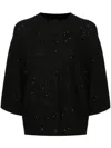 Fabiana Filippi Rib Trim Embellished Sweater In Black