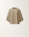 Fabiana Filippi Wool And Silk Cape With Sequins In Green