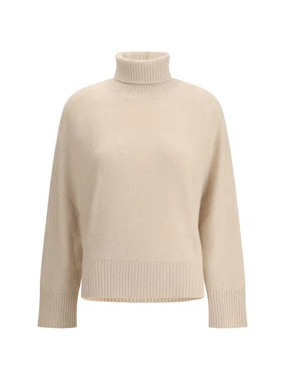 Fabiana Filippi Wool And Silk Sweater With Sequins In Neutral