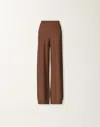 Fabiana Filippi Wool And Silk Trousers With Sequins In Brown