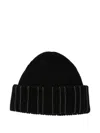 Fabiana Filippi Ribbed Metallic-detail Beanie Hat In Black