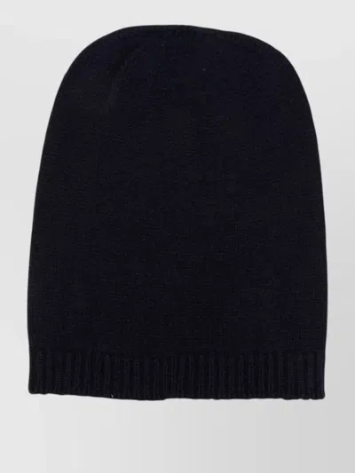 Fabiana Filippi Wool Beanie Hat Knit Texture Ribbed Hem In Blue