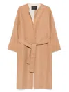 Fabiana Filippi Wool Coat With Belted Waist In Neutral